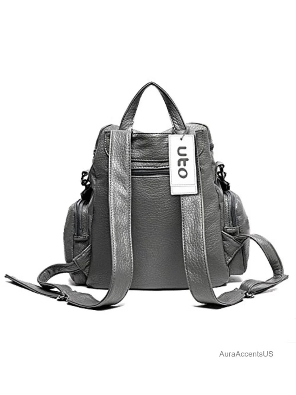 Studded PU Leather Convertible Backpack Purse with Adjustable Straps